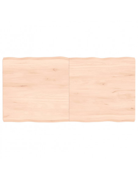 Piano per Tavolo 120x60x(2-6) cm Rovere Non Trattato Bordi Vivi