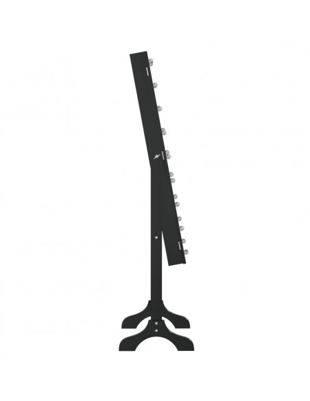 Specchio Autoportante con LED Nero 34x37x146 cm