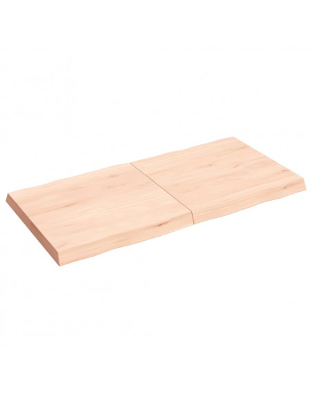 Piano per Tavolo 120x60x(2-6) cm Rovere Non Trattato Bordi Vivi