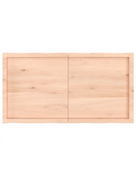 Piano per Tavolo 120x60x(2-6) cm Rovere Non Trattato Bordi Vivi