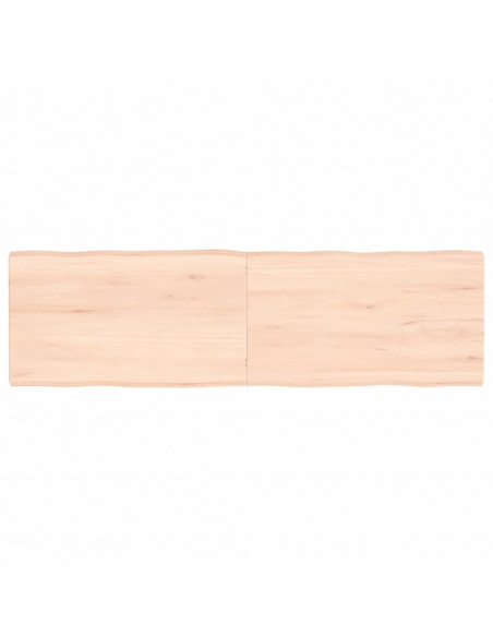 Piano per Tavolo 140x40x(2-4) cm Rovere Non Trattato Bordi Vivi