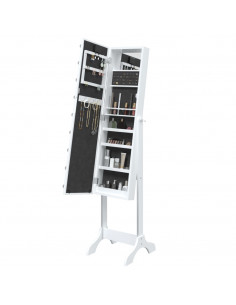 Specchio Autoportante con LED Bianco 34x37x146 cm 2