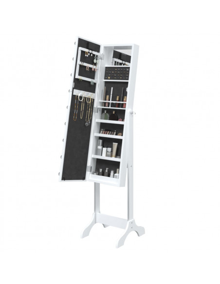 Specchio Autoportante con LED Bianco 34x37x146 cm