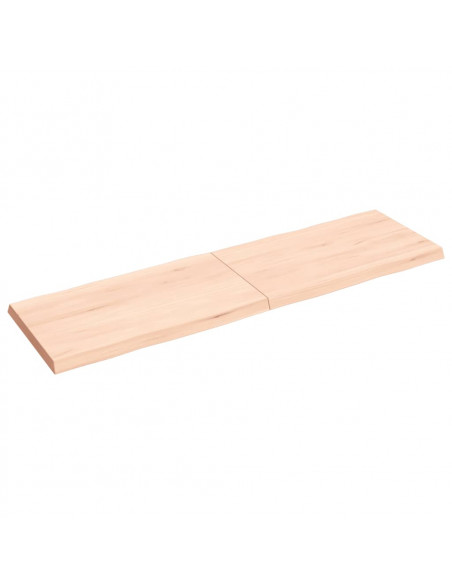 Piano per Tavolo 140x40x(2-4) cm Rovere Non Trattato Bordi Vivi