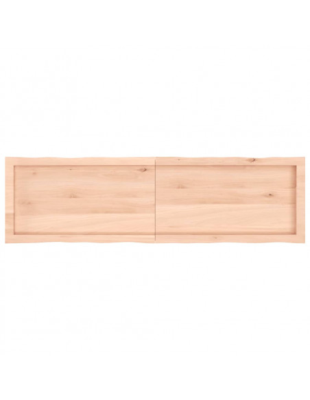 Piano per Tavolo 140x40x(2-4) cm Rovere Non Trattato Bordi Vivi