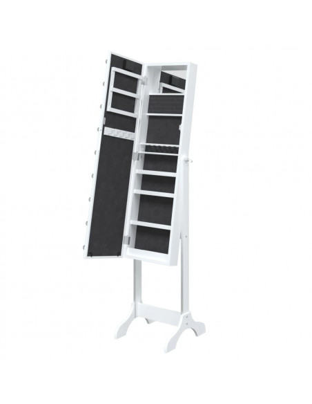 Specchio Autoportante con LED Bianco 34x37x146 cm