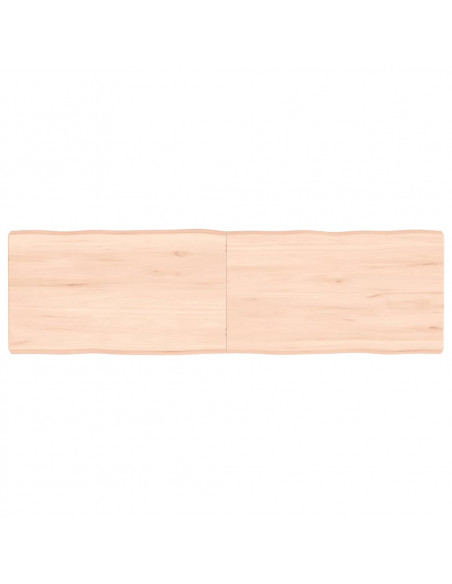 Piano per Tavolo 140x40x(2-6) cm Rovere Non Trattato Bordi Vivi