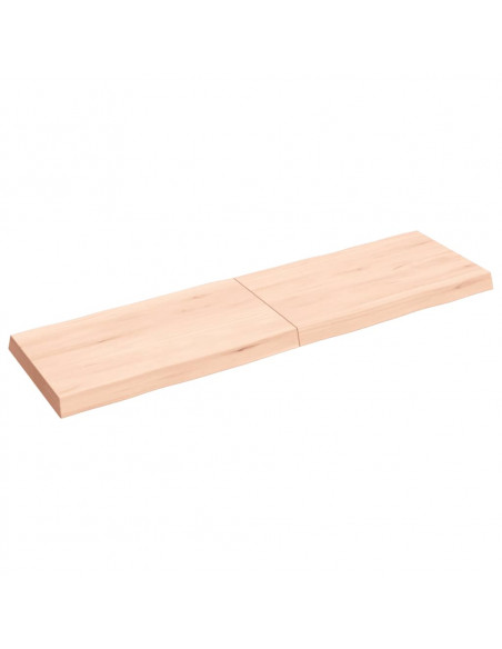 Piano per Tavolo 140x40x(2-6) cm Rovere Non Trattato Bordi Vivi