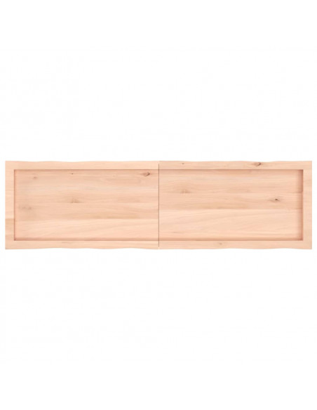 Piano per Tavolo 140x40x(2-6) cm Rovere Non Trattato Bordi Vivi