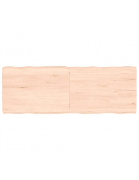 Piano per Tavolo 140x50x(2-4) cm Rovere Non Trattato Bordi Vivi
