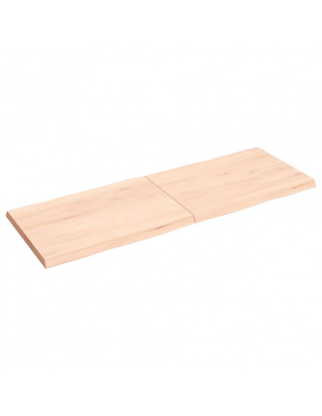 Piano per Tavolo 140x50x(2-4) cm Rovere Non Trattato Bordi Vivi