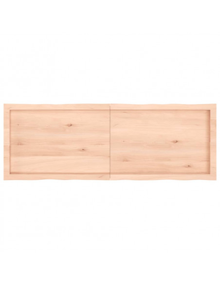 Piano per Tavolo 140x50x(2-4) cm Rovere Non Trattato Bordi Vivi