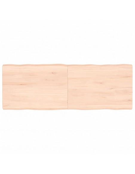 Piano per Tavolo 140x50x(2-6) cm Rovere Non Trattato Bordi Vivi