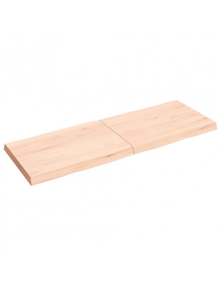 Piano per Tavolo 140x50x(2-6) cm Rovere Non Trattato Bordi Vivi
