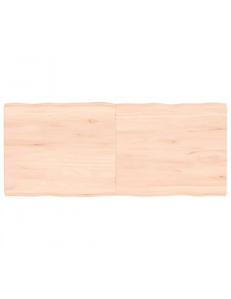 Piano per Tavolo 140x60x(2-4) cm Rovere Non Trattato Bordi Vivi