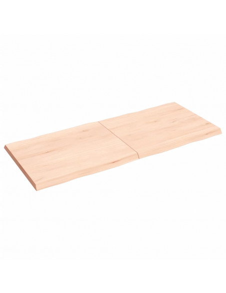 Piano per Tavolo 140x60x(2-4) cm Rovere Non Trattato Bordi Vivi