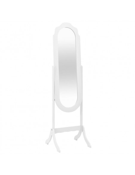 Specchio Autoportante Bianco 45,5x47,5x160 cm Legno Multistrato