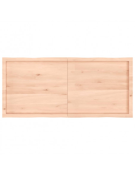 Piano per Tavolo 140x60x(2-4) cm Rovere Non Trattato Bordi Vivi