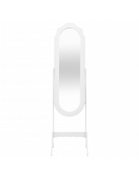 Specchio Autoportante Bianco 45,5x47,5x160 cm Legno Multistrato