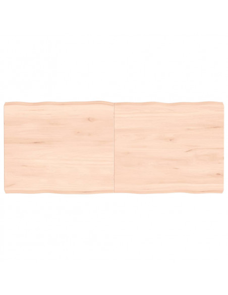 Piano per Tavolo 140x60x(2-6) cm Rovere Non Trattato Bordi Vivi