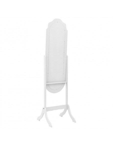 Specchio Autoportante Bianco 45,5x47,5x160 cm Legno Multistrato