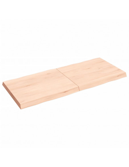 Piano per Tavolo 140x60x(2-6) cm Rovere Non Trattato Bordi Vivi