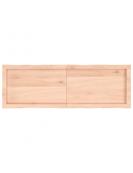 Piano per Tavolo 140x60x(2-6) cm Rovere Non Trattato Bordi Vivi