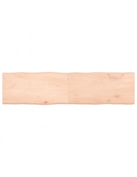 Piano per Tavolo 160x40x(2-4) cm Rovere Non Trattato Bordi Vivi