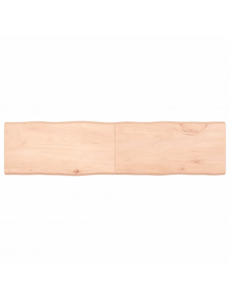 Piano per Tavolo 160x40x(2-6) cm Rovere Non Trattato Bordi Vivi