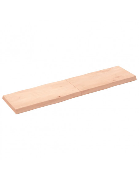 Piano per Tavolo 160x40x(2-6) cm Rovere Non Trattato Bordi Vivi