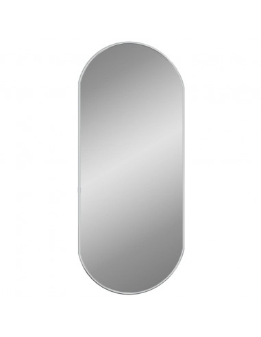 Specchio da Parete Argento 70x30 cm Ovale