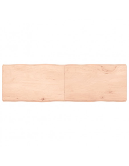 Piano per Tavolo 160x50x(2-6) cm Rovere Non Trattato Bordi Vivi
