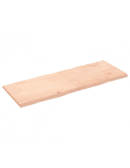 Piano per Tavolo 160x60x(2-4) cm Rovere Non Trattato Bordi Vivi