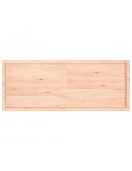 Piano per Tavolo 160x60x(2-4) cm Rovere Non Trattato Bordi Vivi