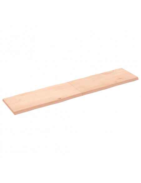Piano per Tavolo 180x40x(2-4) cm Rovere Non Trattato Bordi Vivi