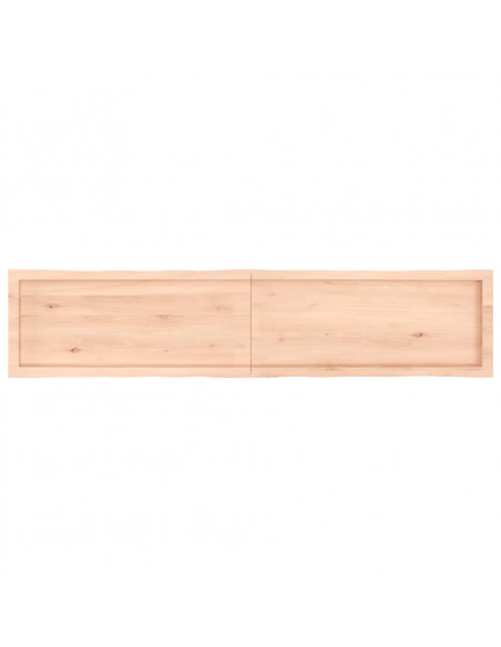 Piano per Tavolo 180x40x(2-4) cm Rovere Non Trattato Bordi Vivi