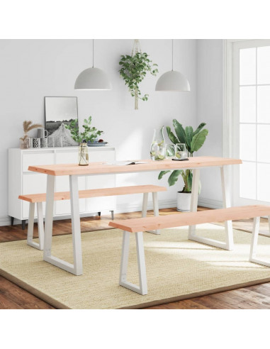 Piano per Tavolo 180x40x(2-6) cm Rovere Non Trattato Bordi Vivi