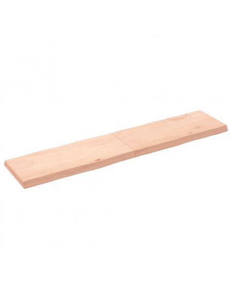Piano per Tavolo 180x40x(2-6) cm Rovere Non Trattato Bordi Vivi