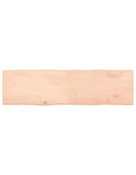Piano per Tavolo 180x50x(2-4) cm Rovere Non Trattato Bordi Vivi