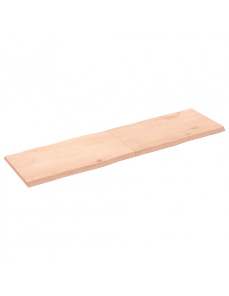 Piano per Tavolo 180x50x(2-4) cm Rovere Non Trattato Bordi Vivi