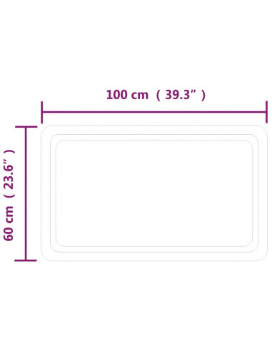 Specchio da Bagno con Luci LED 100x60 cm