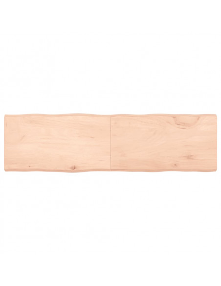 Piano per Tavolo 180x50x(2-6) cm Rovere Non Trattato Bordi Vivi