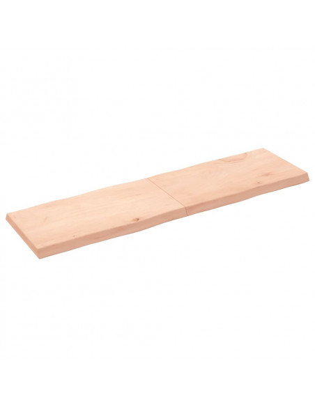Piano per Tavolo 180x50x(2-6) cm Rovere Non Trattato Bordi Vivi