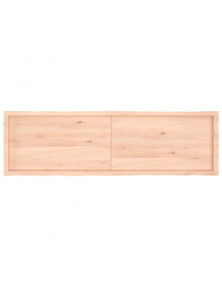 Piano per Tavolo 180x50x(2-6) cm Rovere Non Trattato Bordi Vivi