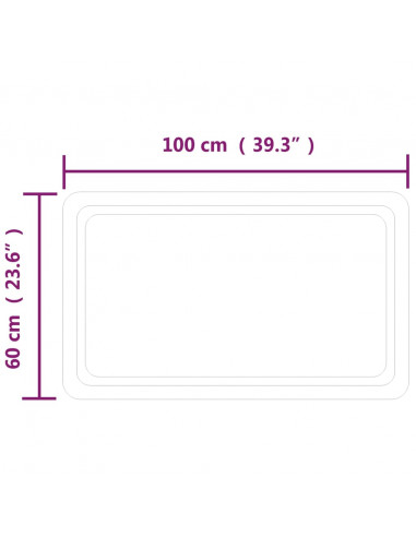 Specchio da Bagno con Luci LED 60x100 cm