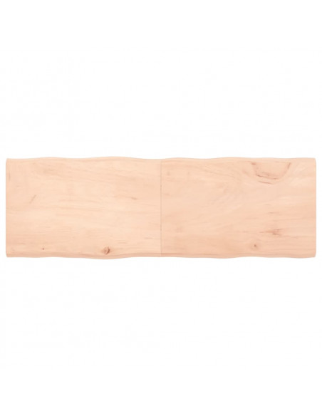 Piano per Tavolo 180x60x(2-4) cm Rovere Non Trattato Bordi Vivi