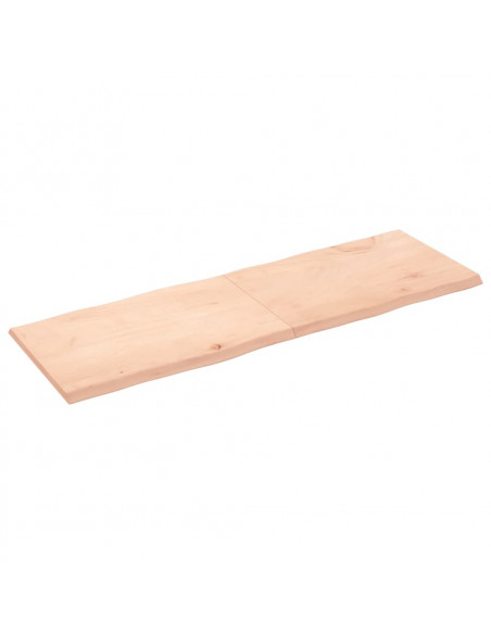 Piano per Tavolo 180x60x(2-4) cm Rovere Non Trattato Bordi Vivi