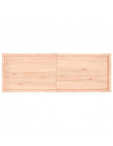 Piano per Tavolo 180x60x(2-4) cm Rovere Non Trattato Bordi Vivi