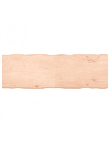 Piano per Tavolo 180x60x(2-6) cm Rovere Non Trattato Bordi Vivi