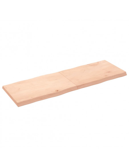 Piano per Tavolo 180x60x(2-6) cm Rovere Non Trattato Bordi Vivi